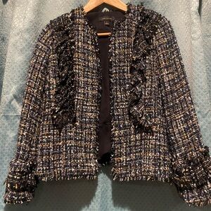 Ann Taylor Women's Navy Tweed Blazer